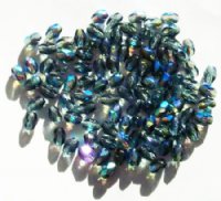 100 6x4mm Montana AB Faceted Oval Beads